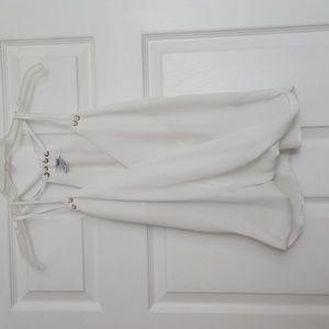 Bar III white flowy top.